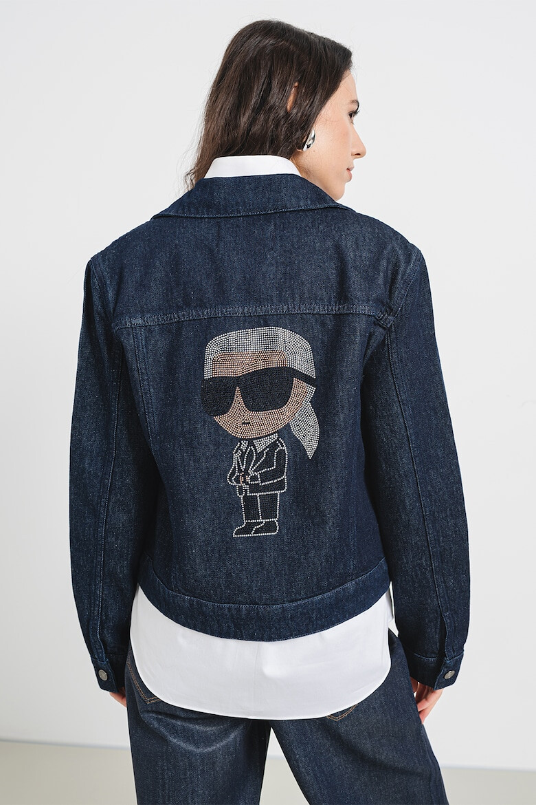 Karl Lagerfeld Jacheta de denim cu logo din strasuri - Pled.ro