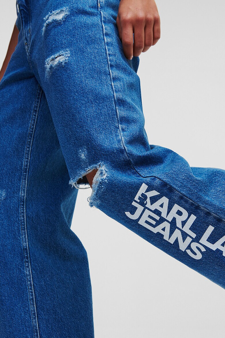 KARL LAGERFELD JEANS Blugi ampli de bumbac organic cu logo - Pled.ro