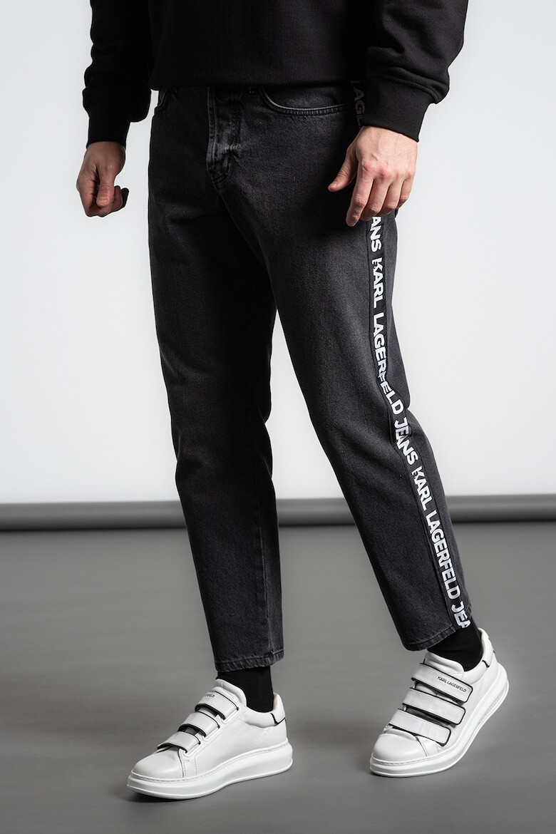 KARL LAGERFELD JEANS Blugi conici cu benzi logo - Pled.ro