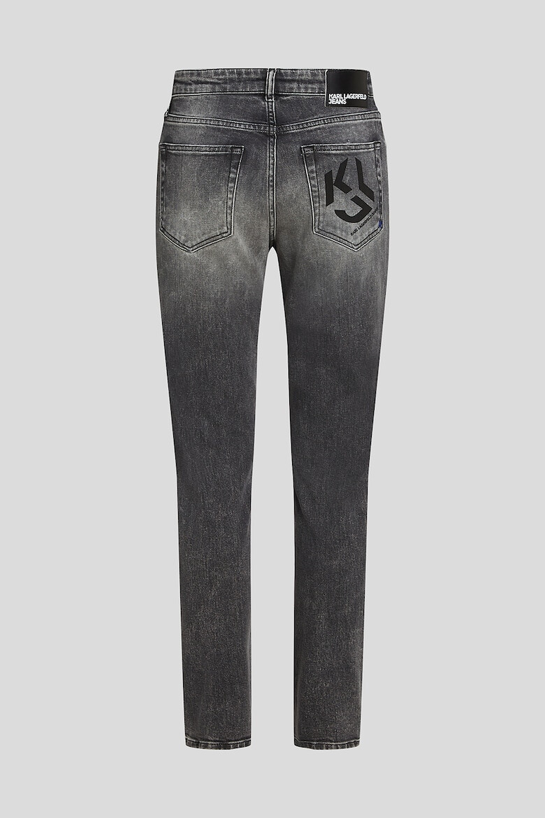 KARL LAGERFELD JEANS Blugi din amestec de bumbac organic cu aspect decolorat - Pled.ro