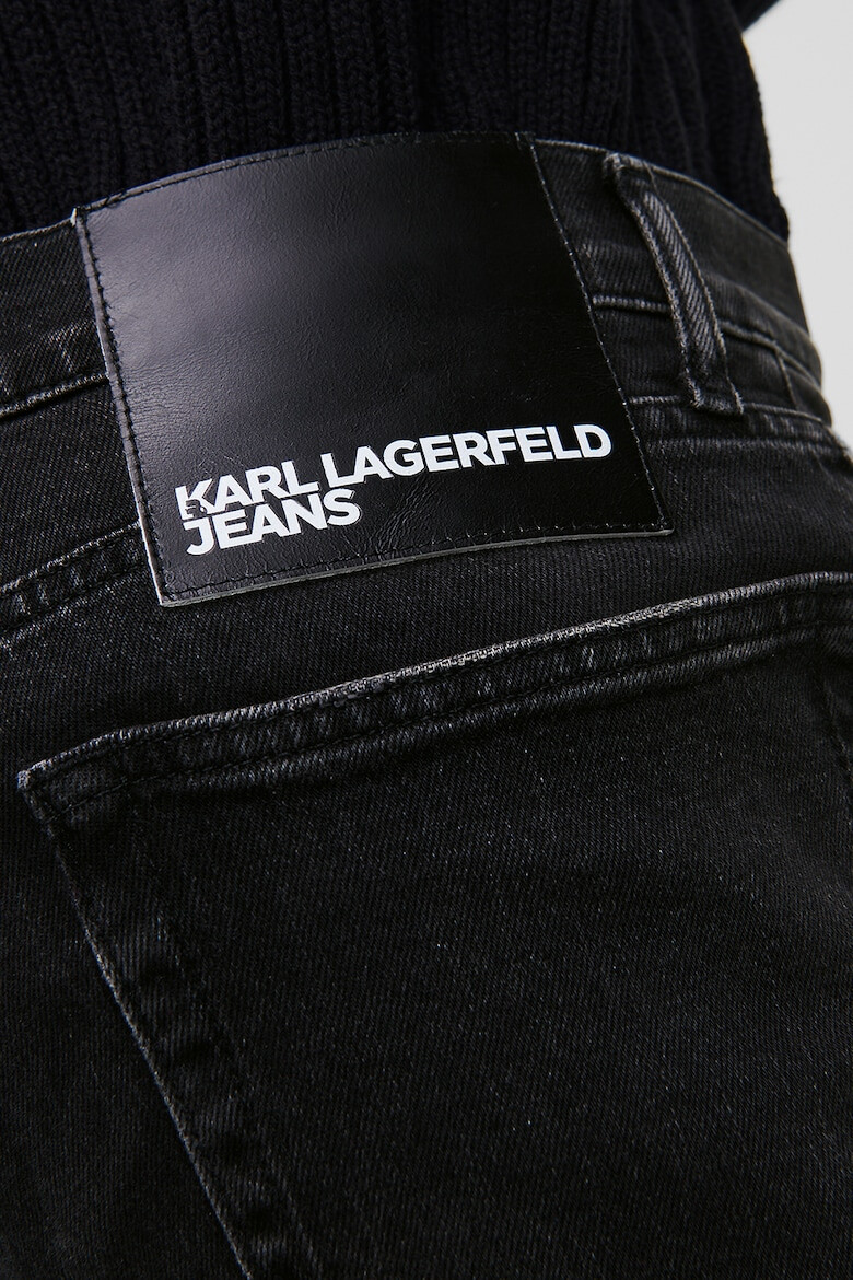 KARL LAGERFELD JEANS Blugi din bumbac organic cu talie medie si model uni - Pled.ro