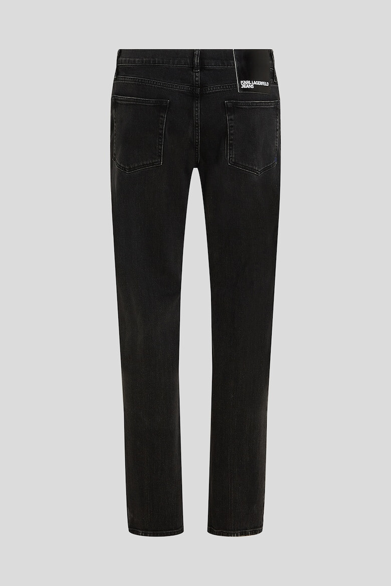 KARL LAGERFELD JEANS Blugi din bumbac organic cu talie medie si model uni - Pled.ro