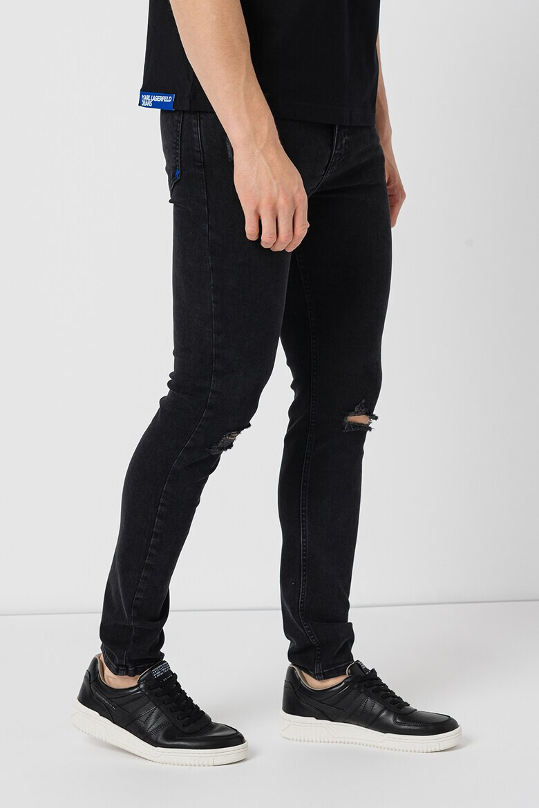 KARL LAGERFELD JEANS Blugi skinny cu rupturi decorative - Pled.ro