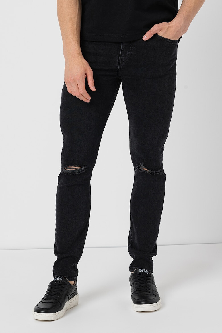 KARL LAGERFELD JEANS Blugi skinny cu rupturi decorative - Pled.ro