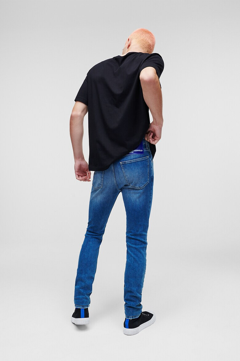 KARL LAGERFELD JEANS Blugi skinny din amestec de bumbac organic cu aspect deteriorat - Pled.ro