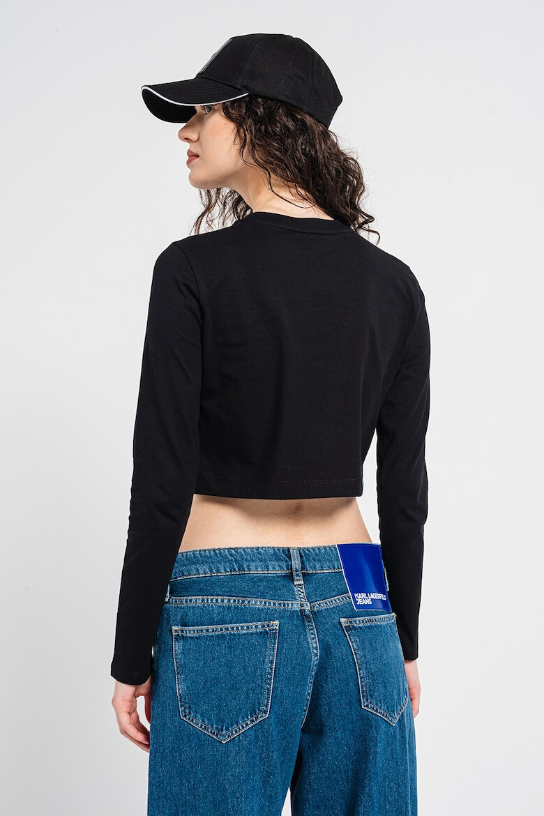 KARL LAGERFELD JEANS Bluza crop de bumbac organic cu logo - Pled.ro