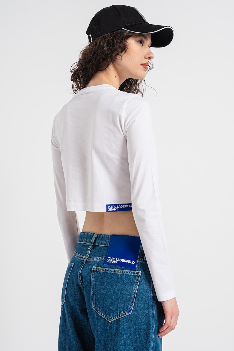 KARL LAGERFELD JEANS Bluza crop de bumbac organic cu logo - Pled.ro