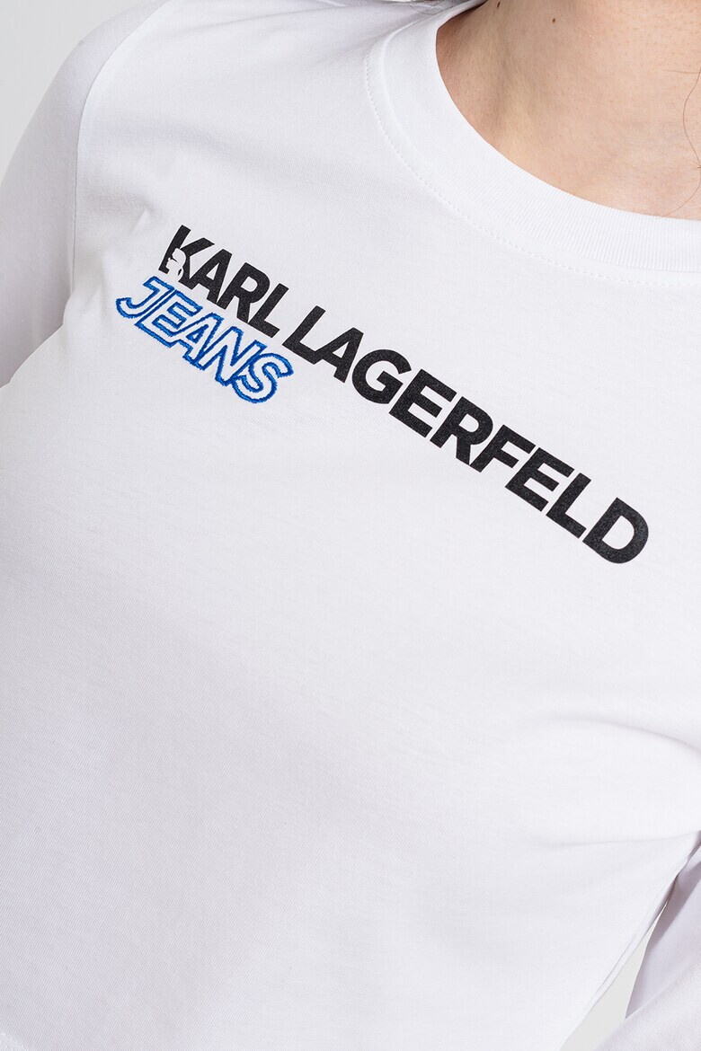 KARL LAGERFELD JEANS Bluza crop de bumbac organic cu logo - Pled.ro