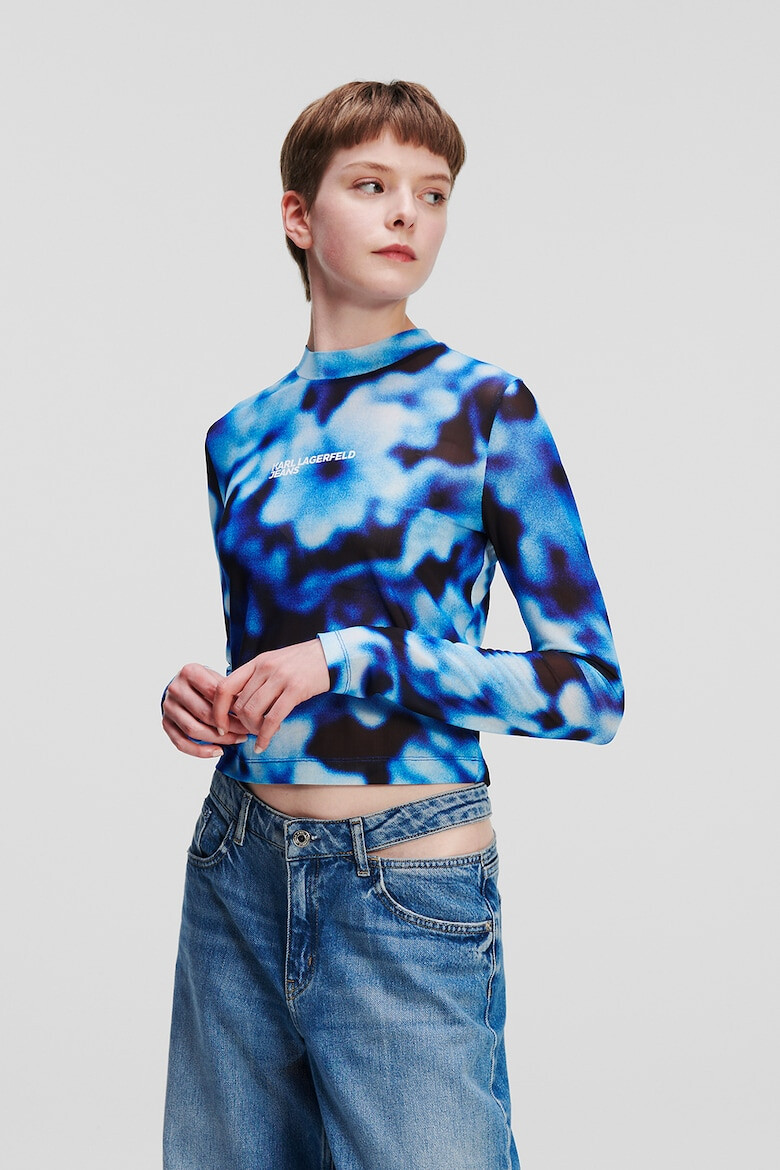 KARL LAGERFELD JEANS Bluza cu maneci lungi si imprimeu abstract - Pled.ro