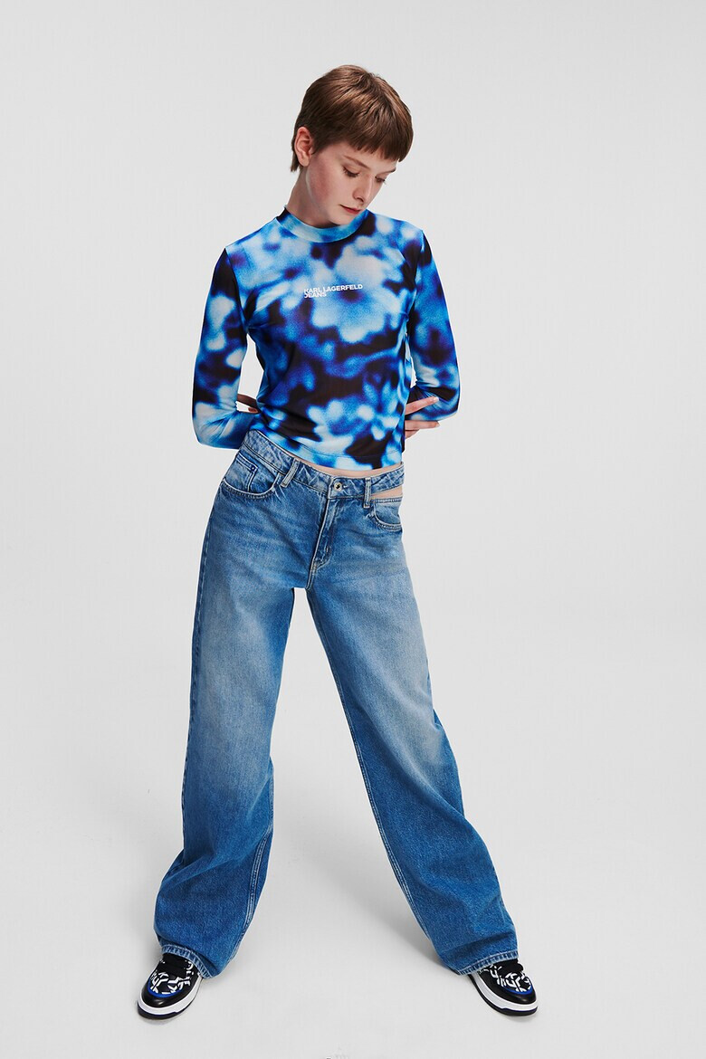 KARL LAGERFELD JEANS Bluza cu maneci lungi si imprimeu abstract - Pled.ro