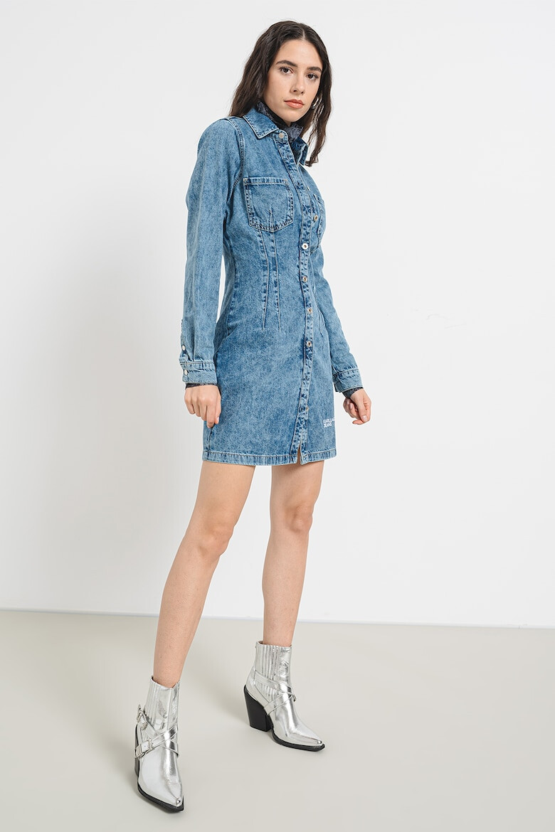 KARL LAGERFELD JEANS Rochie de denim cu buzunare pe piept - Pled.ro