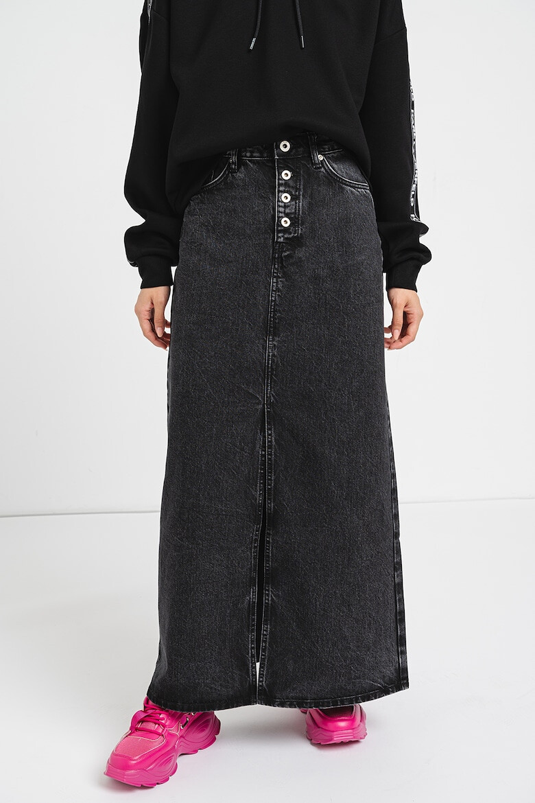 KARL LAGERFELD JEANS Fusta maxi de denim cu slit frontal - Pled.ro