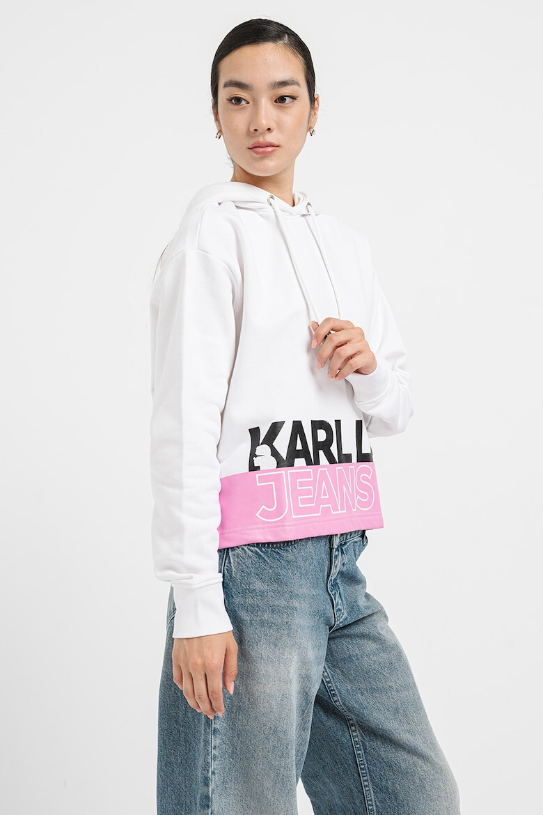 KARL LAGERFELD JEANS Hanorac cu imprimeu logo si maneci cazute - Pled.ro