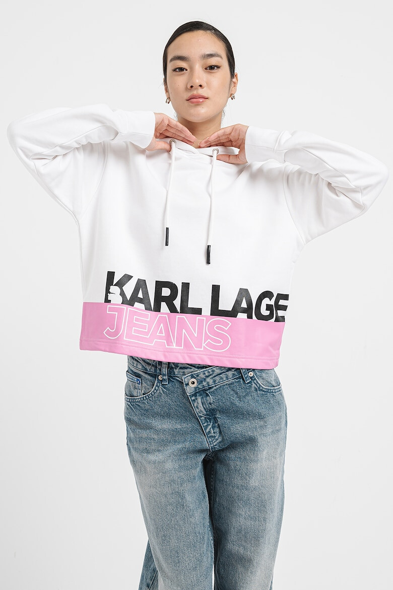 KARL LAGERFELD JEANS Hanorac cu imprimeu logo si maneci cazute - Pled.ro