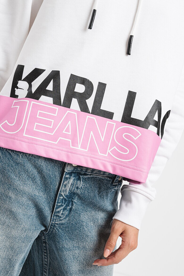 KARL LAGERFELD JEANS Hanorac cu imprimeu logo si maneci cazute - Pled.ro