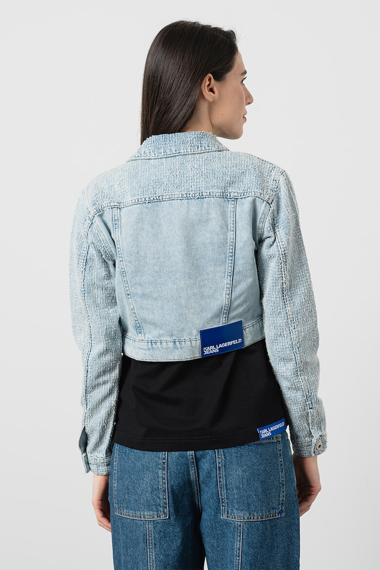 KARL LAGERFELD JEANS Jacheta crop texturata din bumbac organic - Pled.ro