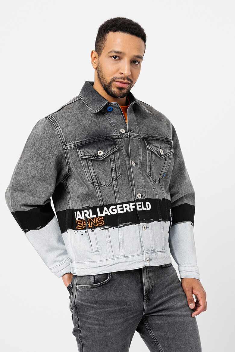 KARL LAGERFELD JEANS Jacheta relaxed fit de denim cu detalii contrastante - Pled.ro