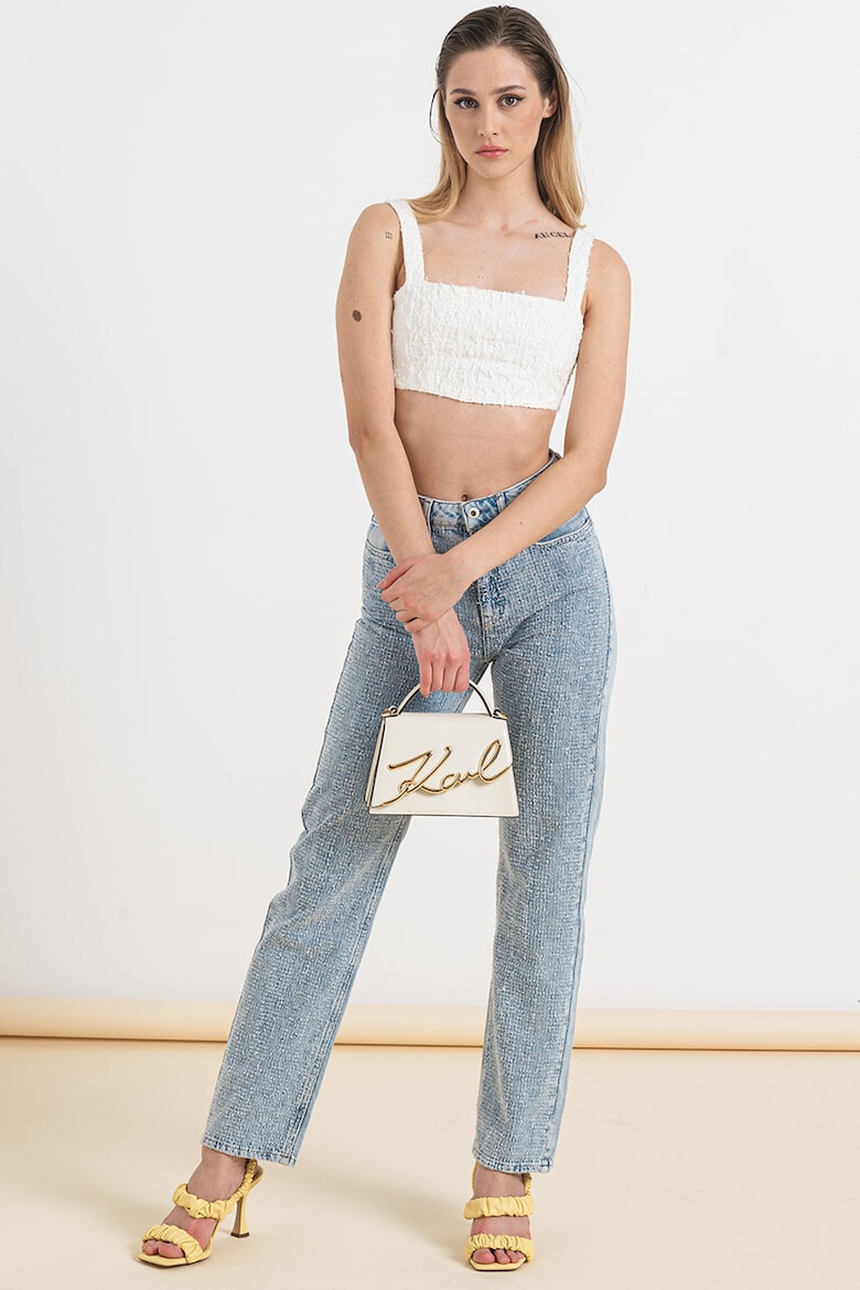 KARL LAGERFELD JEANS Top crop cu bretele late - Pled.ro