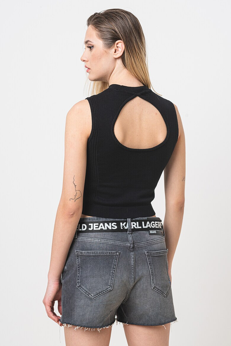 KARL LAGERFELD JEANS Top crop cu guler scurt - Pled.ro