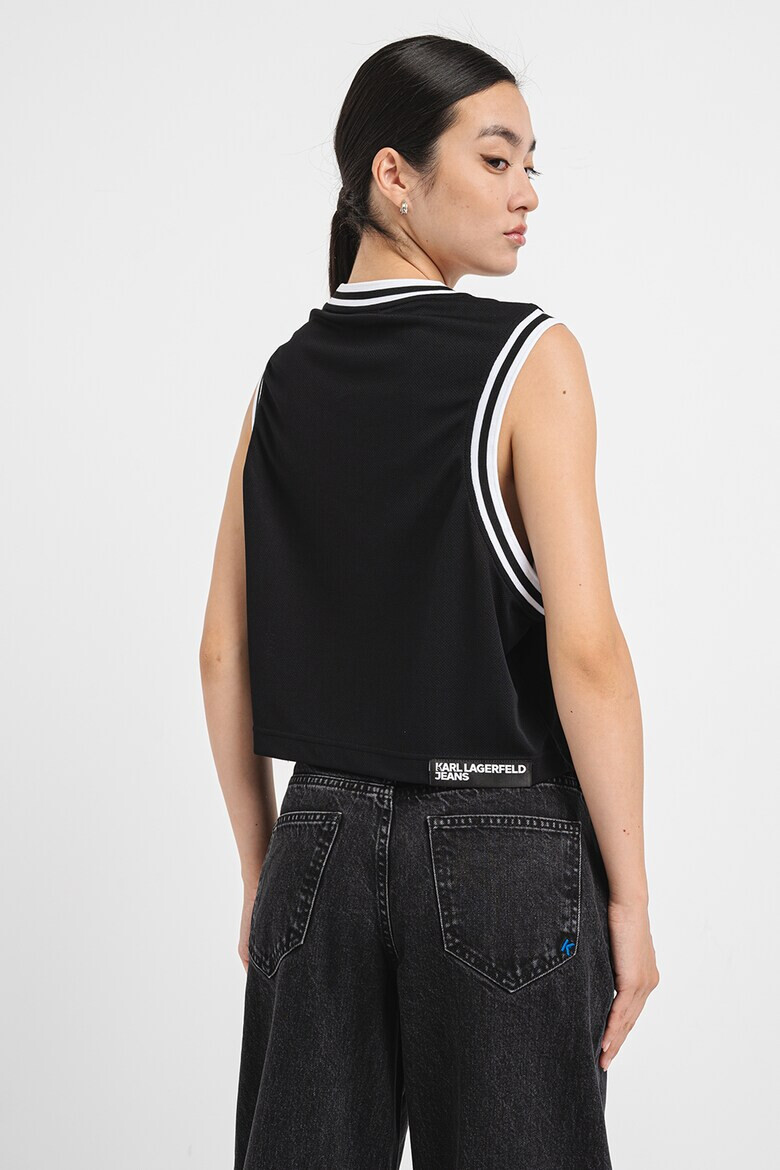 KARL LAGERFELD JEANS Top crop cu imprimeu logo - Pled.ro