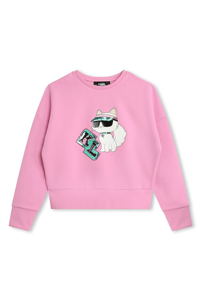 KARL LAGERFELD KIDS Bluza de trening cu aplicatii de paiete - Pled.ro