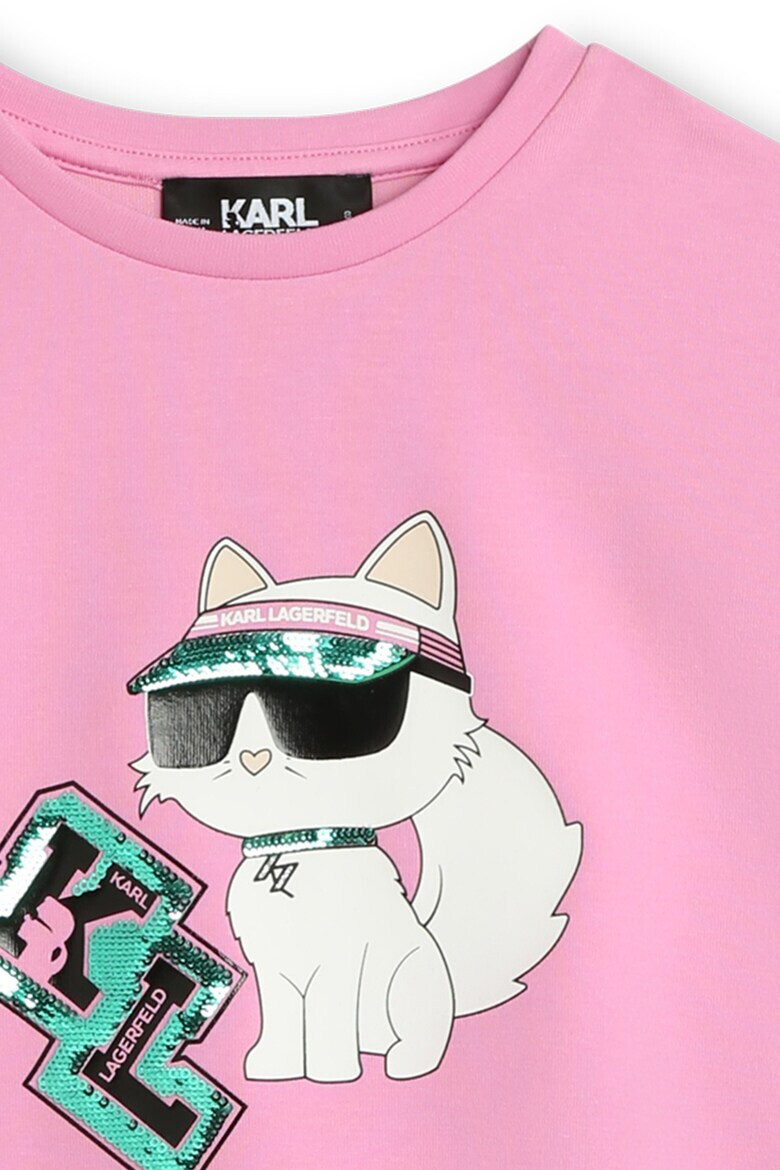 KARL LAGERFELD KIDS Bluza de trening cu aplicatii de paiete - Pled.ro