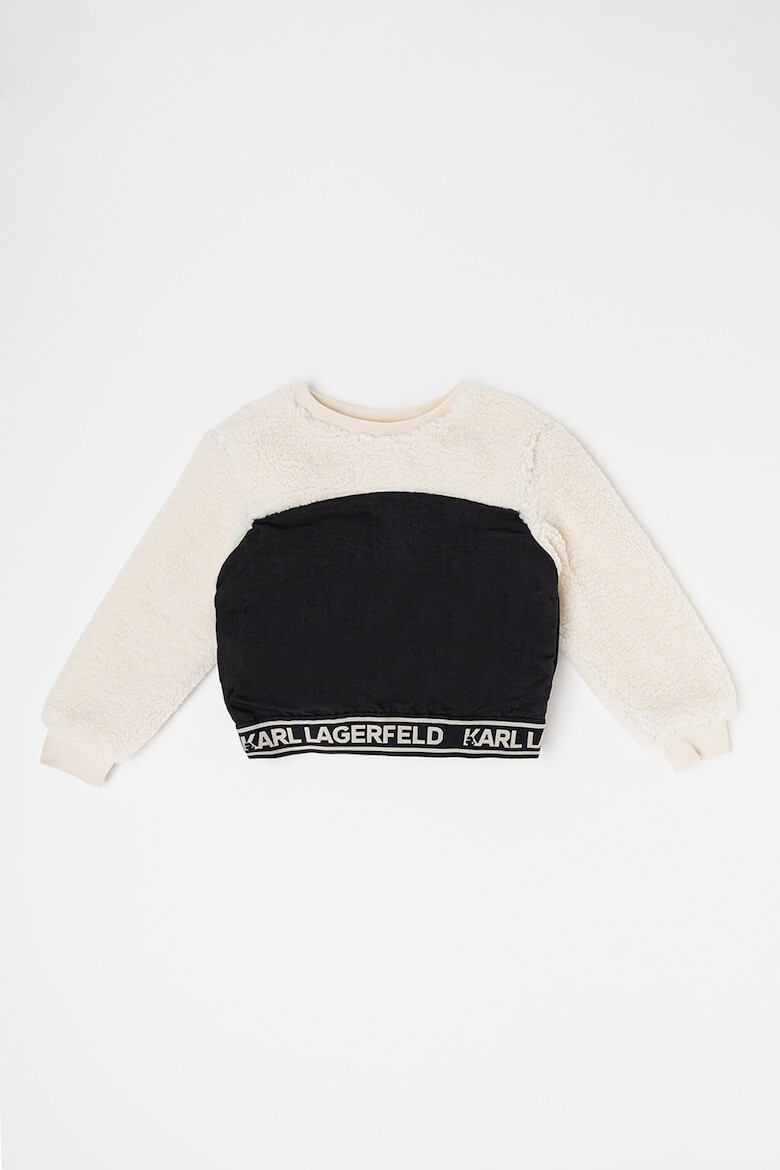 KARL LAGERFELD KIDS Bluza de trening cu segment din material teddy - Pled.ro