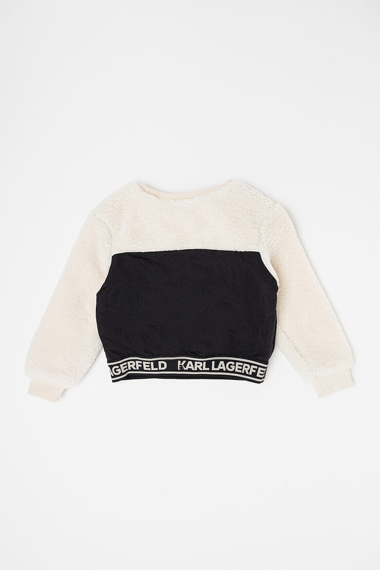 KARL LAGERFELD KIDS Bluza de trening cu segment din material teddy - Pled.ro