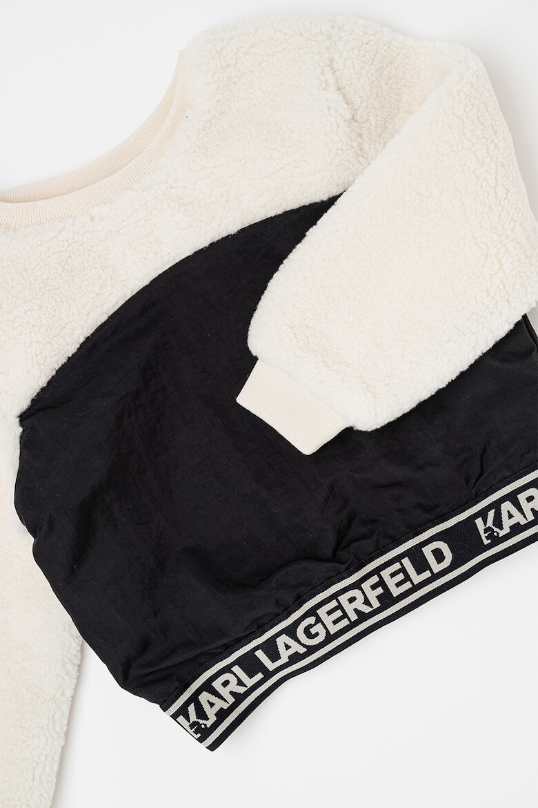 KARL LAGERFELD KIDS Bluza de trening cu segment din material teddy - Pled.ro