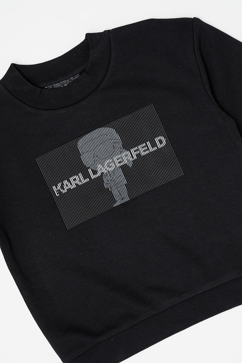 KARL LAGERFELD KIDS Bluza de trening de bumbac cu decolteu la baza gatului si logo - Pled.ro