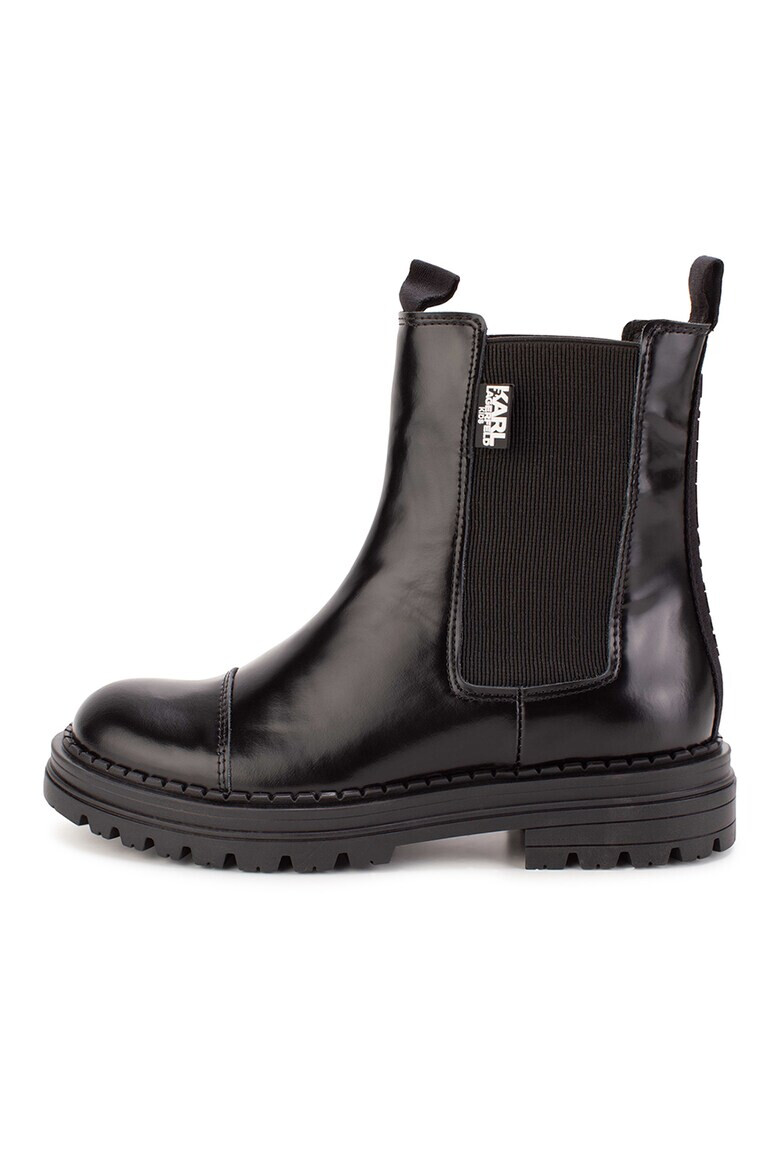 KARL LAGERFELD KIDS Ghete Chelsea din piele cu aplicatie cap-toe - Pled.ro