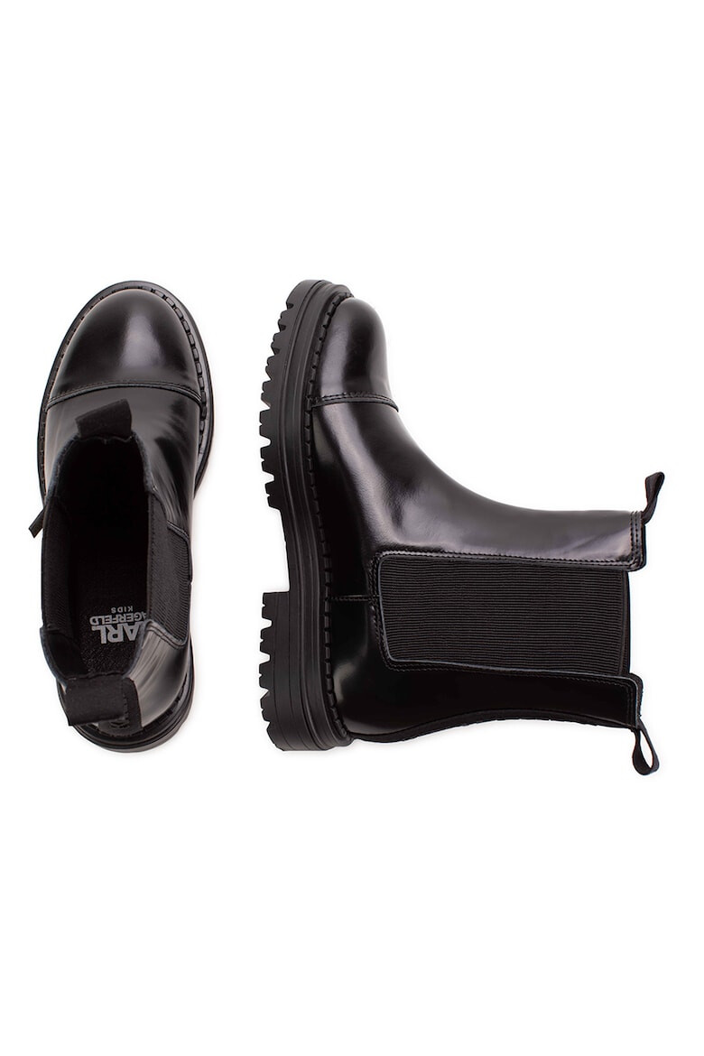 KARL LAGERFELD KIDS Ghete Chelsea din piele cu aplicatie cap-toe - Pled.ro