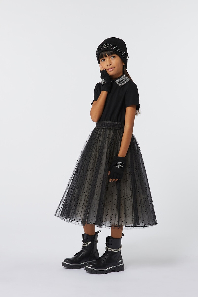 KARL LAGERFELD KIDS Manusi convertibile tricotate fin - Pled.ro