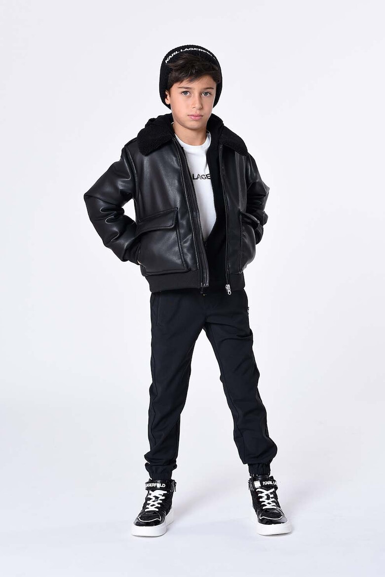 KARL LAGERFELD KIDS Pantaloni jogger din amestec de lana - Pled.ro