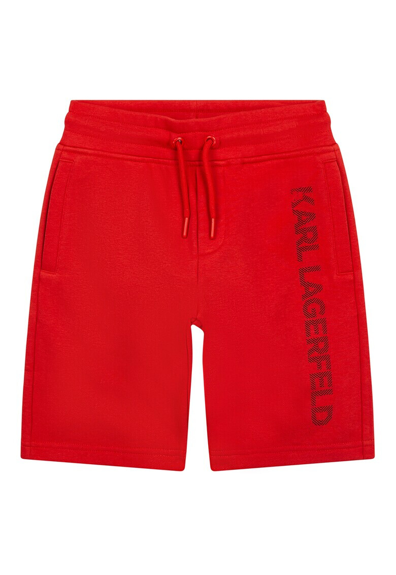 KARL LAGERFELD KIDS Pantaloni scurti cu logo si snur - Pled.ro