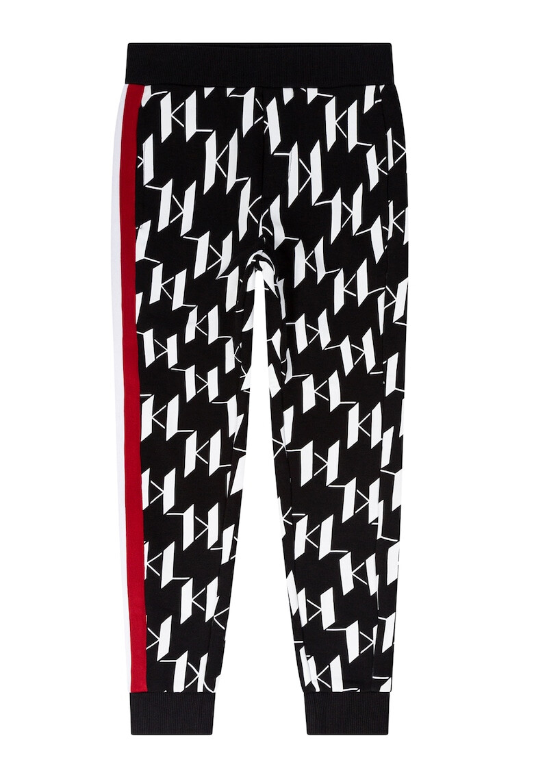 KARL LAGERFELD KIDS Pantaloni sport cu model logo si benzi laterale contrastante - Pled.ro