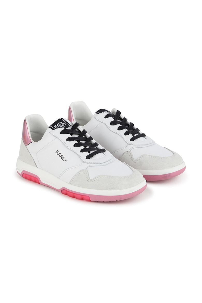 KARL LAGERFELD KIDS Pantofi sport din piele ecologica cu garnituri contrastante - Pled.ro