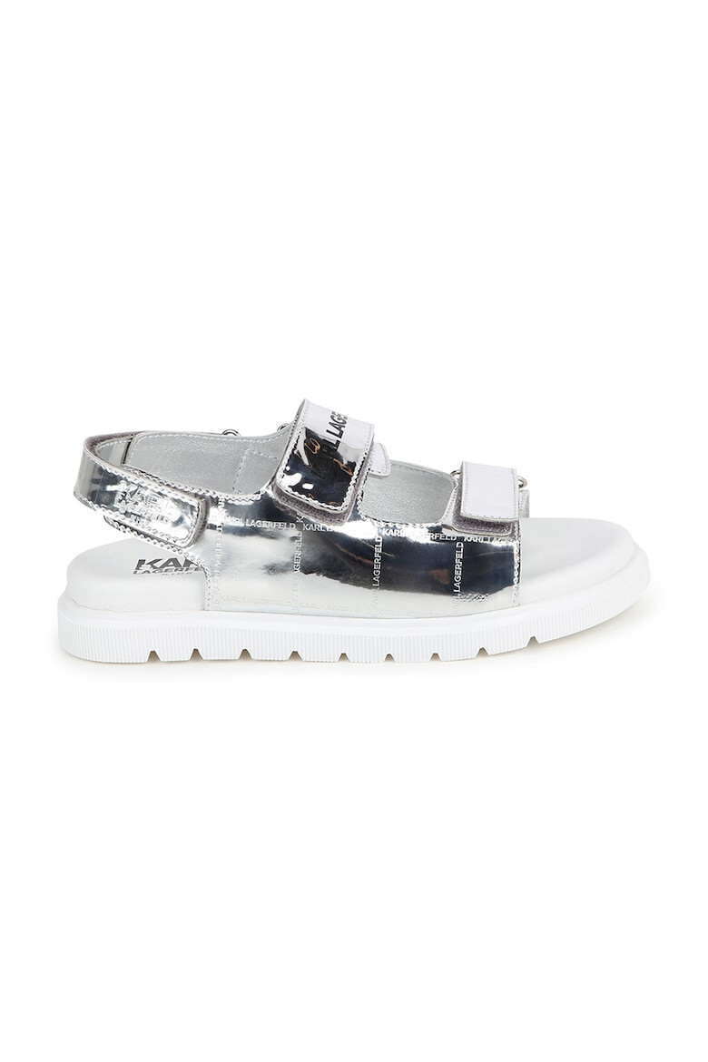 KARL LAGERFELD KIDS Sandale din piele ecologica cu aspect metalizat - Pled.ro