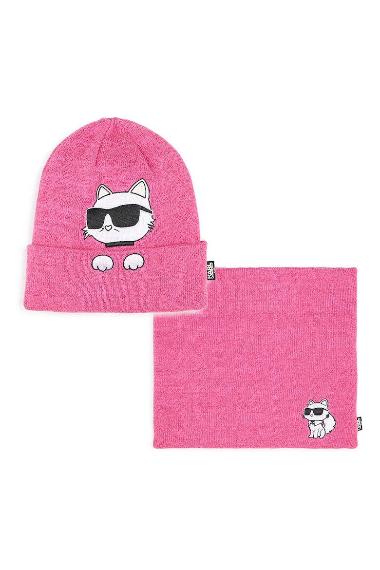 KARL LAGERFELD KIDS Set de caciula si protectie pentru gat - Pled.ro