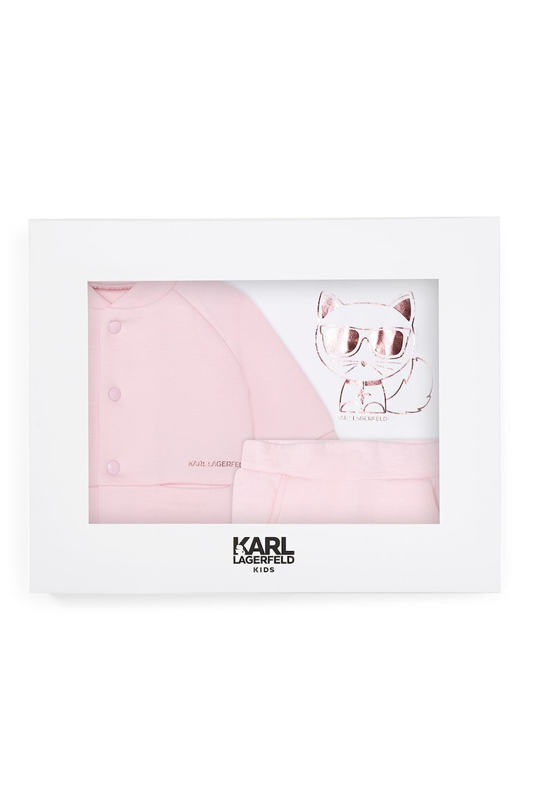 KARL LAGERFELD KIDS Set de cardigan bluza si pantaloni sport - 3 piese - Pled.ro