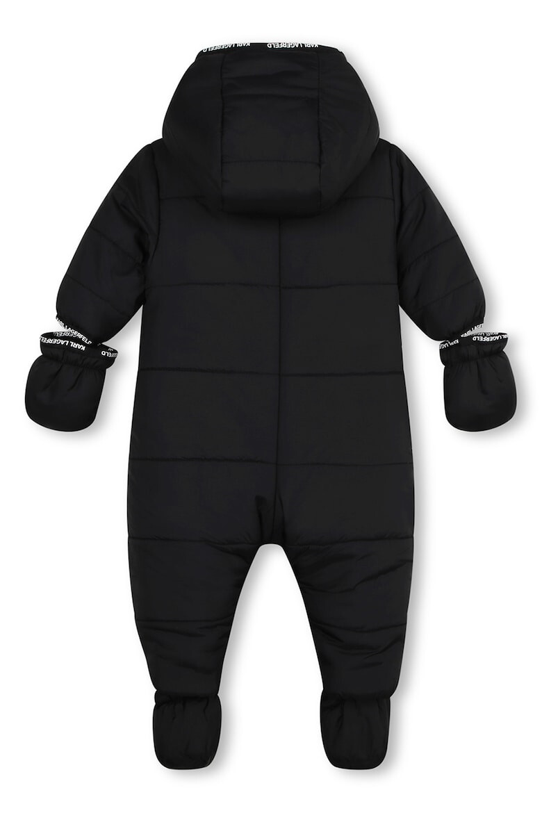 KARL LAGERFELD KIDS Set de salopeta matlasata cu gluga si manusi - Pled.ro