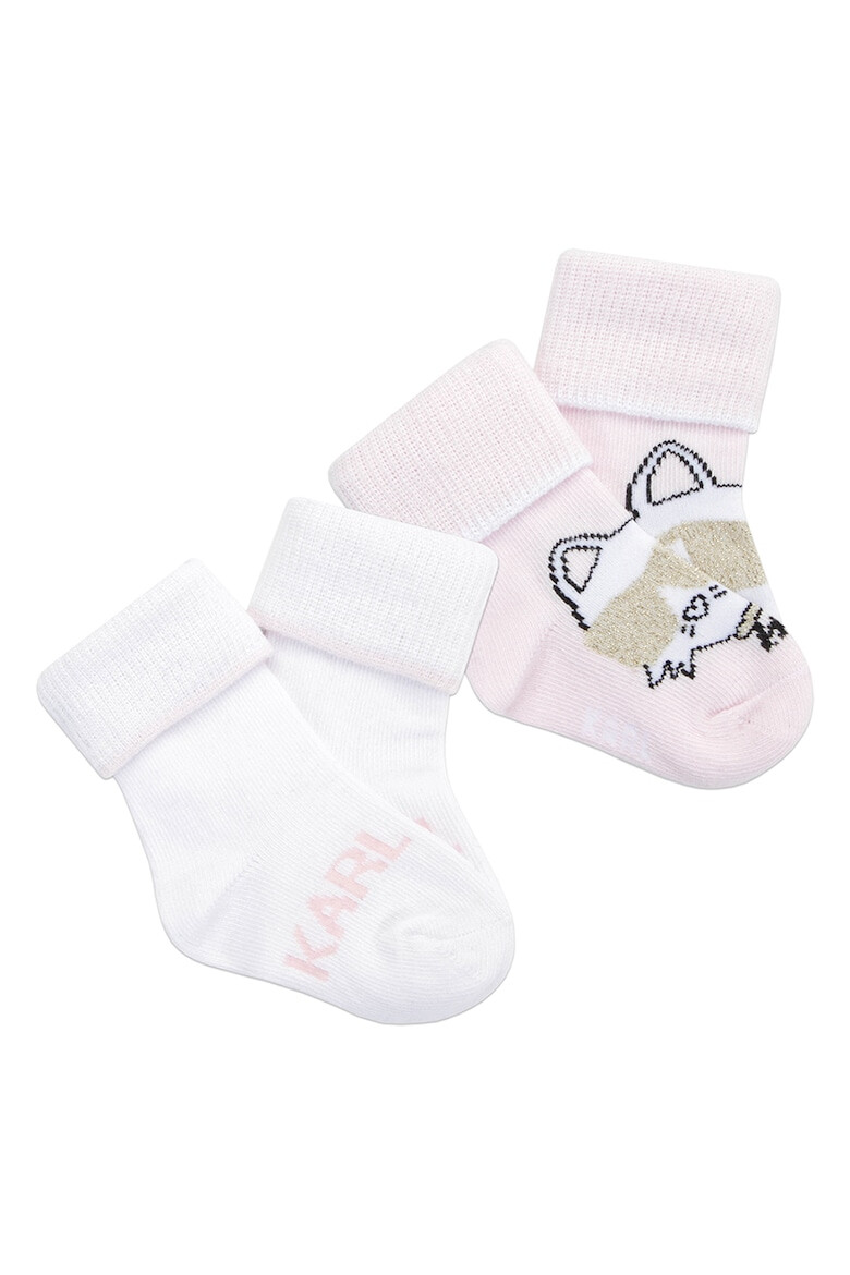 KARL LAGERFELD KIDS Set de sosete scurte cu model logo - 2 perechi - Pled.ro