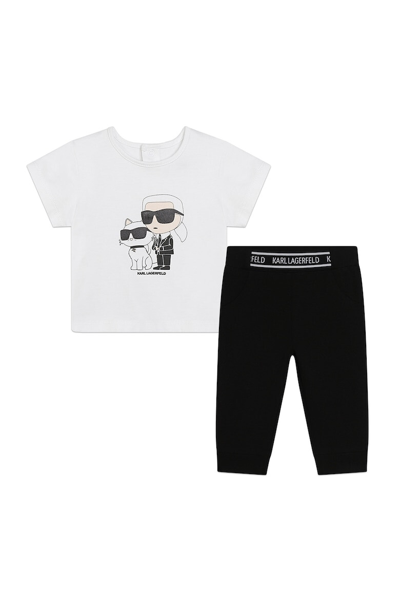 KARL LAGERFELD KIDS Set de tricou si colanti din bumbac - Pled.ro