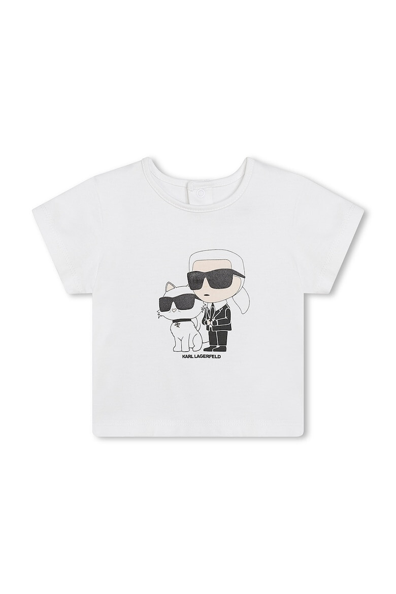 KARL LAGERFELD KIDS Set de tricou si colanti din bumbac - Pled.ro