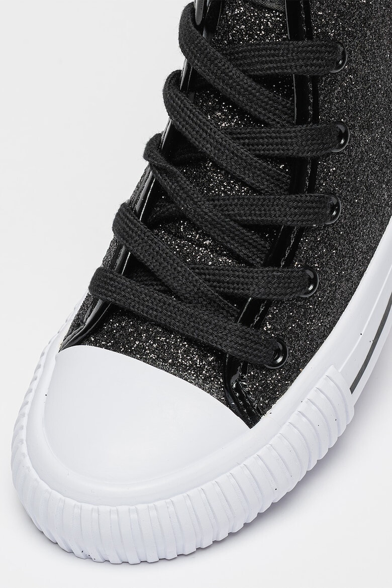 KARL LAGERFELD KIDS Tenisi high-top cu aspect stralucitor - Pled.ro