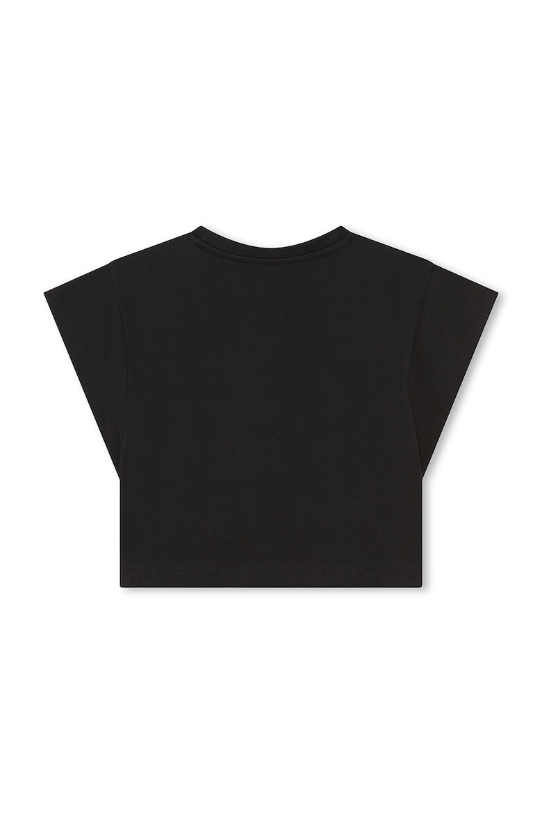 KARL LAGERFELD KIDS Tricou crop din bumbac cu strasuri - Pled.ro