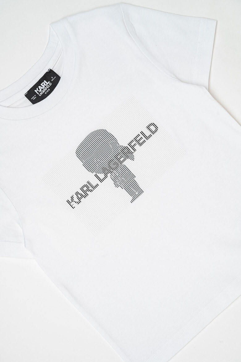 KARL LAGERFELD KIDS Tricou de bumbac cu decolteu la baza gatului si logo - Pled.ro