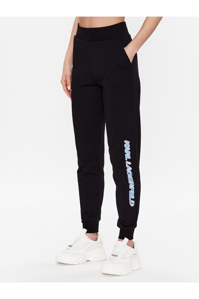 Karl Lagerfeld Pantaloni de trening dama Bumbac organic Negru - Pled.ro