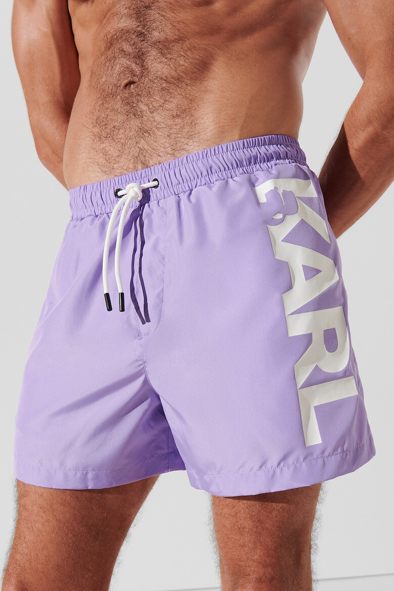 Karl Lagerfeld Pantaloni scurti de baie cu imprimeu logo - Pled.ro