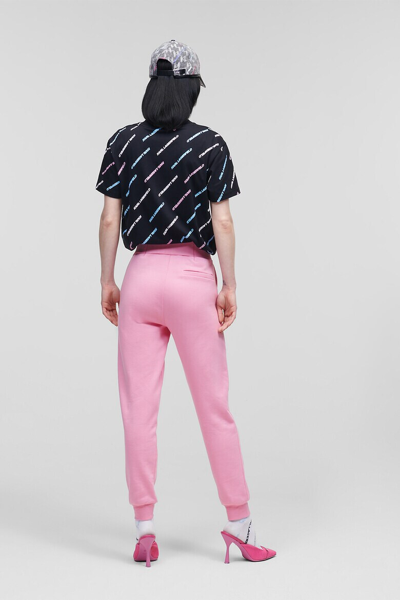 Karl Lagerfeld Pantaloni sport cu croiala conica si broderie logo - Pled.ro